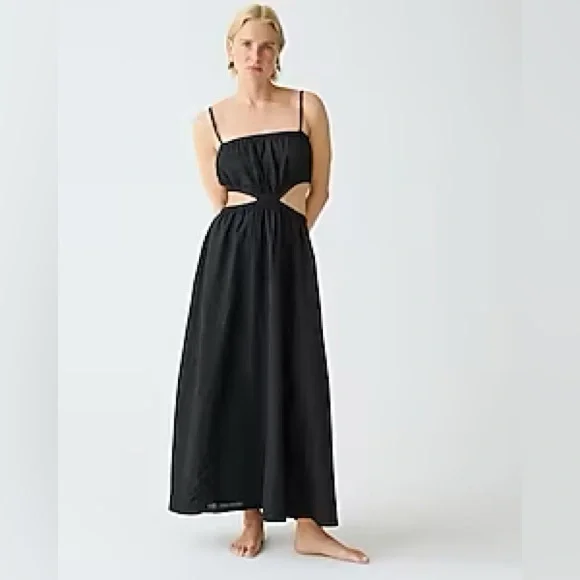 chinese dress ladies Vivia Linen Cut Out Midi Dress Large main image 0